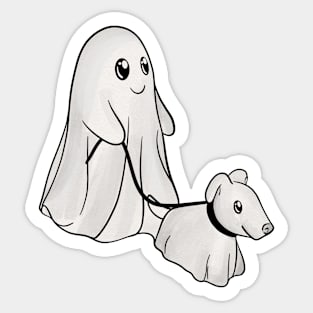 Ghost walking Dog Sticker